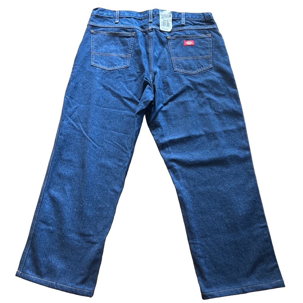 NWT Dickies Denim Work Jeans Men's 38x30 Blue Regular Fit Straight Leg 5 Pockets